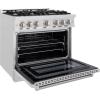 imageZLINE 36 in 52 cu ft Select Gas Range with 6 Burner Cooktop and Convection Gas Oven in Satin Stainless Steel HGRS36