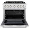 imageZLINE 36 in 52 cu ft Select Gas Range with 6 Burner Cooktop and Convection Gas Oven in Satin Stainless Steel HGRS36