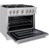 imageZLINE 36 in 52 cu ft Select Gas Range with 6 Burner Cooktop and Convection Gas Oven in Stainless Steel HGR36