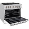 imageZLINE 36 in 52 cu ft Select Gas Range with 6 Burner Cooktop and Convection Gas Oven in Stainless Steel with White Matte Door HGRWM36