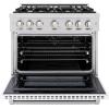 imageZLINE 36 in 52 cu ft Select Gas Range with 6 Burner Cooktop and Convection Gas Oven in Stainless Steel with White Matte Door HGRWM36