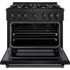 imageZLINE 36 in 52 cu ft Select Gas Range with Convection Gas Oven in Black Stainless Steel with 6 Brass Burners HGRBBR36