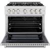 imageZLINE 36 in 52 cu ft Select Gas Range with Convection Gas Oven in Satin Stainless Steel with 6 Brass Burners HGRSBR36