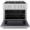imageZLINE 36 in 52 cu ft Select Gas Range with Convection Gas Oven in Stainless Steel with 6 Brass Burners HGRBR36