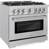 imageZLINE 36 in 52 cu ft Select Gas Range with Convection Gas Oven in Stainless Steel with 6 Brass Burners HGRBR36