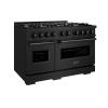 imageZLINE 48 in 67 cu ft Classic Double Oven Dual Fuel Range in Black Stainless Steel with 8 Brass Burners CDRBBR48