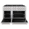imageZLINE 48 in 67 cu ft Classic Double Oven Dual Fuel Range in Stainless Steel with 8 Brass Burners CDRBR48