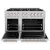 imageZLINE 48 in 67 cu ft Classic Double Oven Dual Fuel Range with 8 Burner Gas Cooktop in Satin Stainless Steel CDRS48