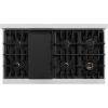imageZLINE 48 in 67 cu ft Classic Double Oven Dual Fuel Range with 8 Burner Gas Cooktop in Satin Stainless Steel with Black Matte Doors CDRSBLM48