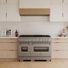 imageZLINE 48 in 67 cu ft Classic Double Oven Dual Fuel Range with 8 Burner Gas Cooktop in Stainless Steel CDR48