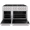 imageZLINE 48 in 67 cu ft Classic Double Oven Gas Range in Stainless Steel with 8 Brass Burners CGRBR48