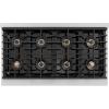 imageZLINE 48 in 67 cu ft Paramount Dual Fuel Range with 8 Burner DuoPro Cooktop and Dual Ovens in Satin Stainless Steel with Black Matte Doors PSDRSBLM48