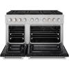 imageZLINE 48 in 67 cu ft Paramount Gas Range with 8 Burner DuoPro Cooktop and Dual Ovens in Satin Stainless Steel with Black Matte Doors PSGRSBLM48