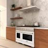 imageZLINE 48 in 67 cu ft Paramount Gas Range with 8 Burner DuoPro Cooktop and Dual Ovens with White Matte Doors PSGRWM48