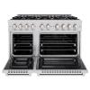 imageZLINE 48 in 67 cu ft Select Double Oven Dual Fuel Range in Stainless Steel with 8 Brass Burners HDRBR48