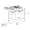 imageZLINE 48 in 67 cu ft Select Double Oven Dual Fuel Range in Stainless Steel with 8 Brass Burners HDRBR48