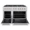 imageZLINE 48 in 67 cu ft Select Double Oven Dual Fuel Range with 8 Burner Gas Cooktop in Stainless Steel HDR48