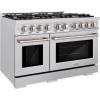 imageZLINE 48 in 67 cu ft Select Double Oven Gas Range in Stainless Steel with 8 Brass Burners HGRBR48