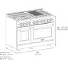 imageZLINE 48 in 67 cu ft Select Double Oven Gas Range in Stainless Steel with 8 Brass Burners HGRBR48