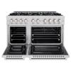 imageZLINE 48 in 67 cu ft Select Double Oven Gas Range with 8 Burner Cooktop in Stainless Steel HGR48