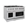 imageZLINE 48 in 67 cu ft Select Double Oven Gas Range with 8 Burner Cooktop in Stainless Steel HGR48