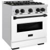 imageZLINE Autograph 30 Classic Dual Fuel Range wWhite Door amp Black Accents CDRZWM30MB