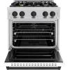 imageZLINE Autograph 30 Classic Dual Fuel Range wWhite Door amp Black Accents CDRZWM30MB