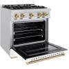 imageZLINE Autograph 30 Classic Dual Fuel Range wWhite Door amp Bronze Accents CDRZWM30CB