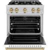 imageZLINE Autograph 30 Classic Dual Fuel Range wWhite Door amp Bronze Accents CDRZWM30CB