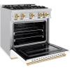 imageZLINE Autograph 30 Classic Dual Fuel Range wWhite Door amp Gold Accents CDRZWM30G
