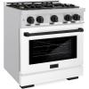 imageZLINE Autograph 30 Select Dual Fuel Range wWhite Door amp Black Accents HDRZWM30MB