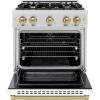 imageZLINE Autograph 30 in Select Dual Fuel Satin Steel Range wWhite amp Bronze Accents HDRSZWM30CB