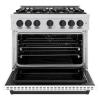 imageZLINE Autograph 36 Classic Dual Fuel Range wWhite Door amp Black Accents CDRZWM36MB