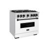 imageZLINE Autograph 36 Classic Dual Fuel Range wWhite Door amp Black Accents CDRZWM36MB