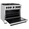 imageZLINE Autograph 36 Classic Dual Fuel Range wWhite Door amp Black Accents CDRZWM36MB