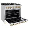imageZLINE Autograph 36 Classic Dual Fuel Range wWhite Door amp Bronze Accents CDRZWM36CB