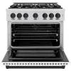 imageZLINE Autograph 36 Select Dual Fuel Range wWhite Door amp Black Accents HDRZWM36MB