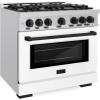 imageZLINE Autograph 36 Select Dual Fuel Range wWhite Door amp Black Accents HDRZWM36MB
