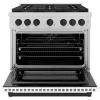 imageZLINE Autograph 36 in 52 cu ft Paramount Dual Fuel Range with 6 Burner DuoPro Cooktop and Electric Convection Oven in Satin Stainless Steel with White Door and Black Accents PSDRSZWM36MB