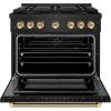 imageZLINE Autograph 36 in Paramount DuoPro Dual Fuel Range in Black Steel with Polished Gold Handle PSDRBZ36KG