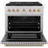imageZLINE Autograph 36 in Paramount DuoPro Dual Fuel Range in Stainless Steel with Gold Helix Handle PSDRZ36KG