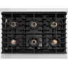 imageZLINE Autograph 36 in Paramount DuoPro Gas Range in Stainless Steel with Gold Helix Handle PSGRZ36KG