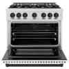 imageZLINE Autograph 36 in Select Dual Fuel Satin Steel Range wWhite amp Black Accents HDRSZWM36MB