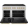 imageZLINE Autograph 48 in 67 cu ft Paramount Dual Fuel Range with 8 Burner DuoPro Cooktop and Dual Ovens in Satin Stainless Steel with Black Matte Doors and Polished Gold Accents PSDRSZBLM48G