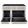 imageZLINE Autograph 48 in 67 cu ft Paramount Dual Fuel Range with 8 Burner DuoPro Cooktop and Dual Ovens in Satin Stainless Steel with White Matte Doors and Polished Gold Accents PSDRSZWM48G