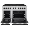 imageZLINE Autograph 48 in 67 cu ft Paramount Dual Fuel Range with 8 Burner DuoPro Cooktop and Dual Ovens in Satin Stainless Steel with White Matte Doors and Matte Black Accents PSDRSZWM48MB