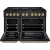 imageZLINE Autograph 48 in Paramount DuoPro Dual Fuel Range in Black Steel with Polished Gold Handles PSDRBZ48KG