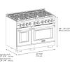 imageZLINE Autograph 48 in Paramount DuoPro Gas Range in Black Steel with Polished Gold Helix Handles PSGRBZ48KG