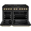 imageZLINE Autograph 48 in Paramount DuoPro Gas Range in Black Steel with Polished Gold Helix Handles PSGRBZ48KG