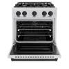 imageZLINE Autograph Edition 30 in 42 cu ft Classic Dual Fuel Range with 4 Burner Gas Cooktop and Electric Convection Oven in Satin Stainless Steel with Matte Black Accents CDRSZ30MB